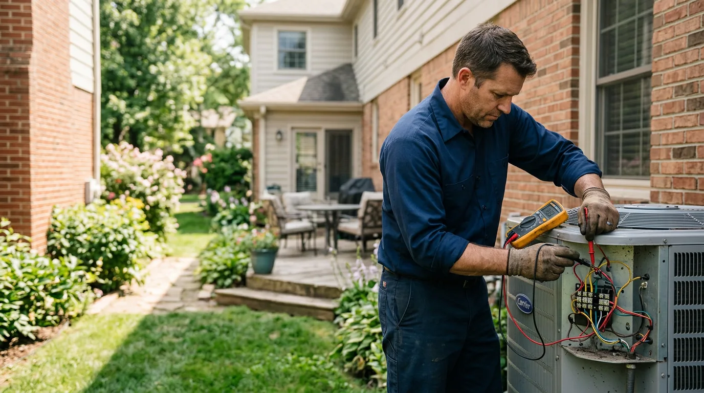 HVAC technician working near Rushford, NY
